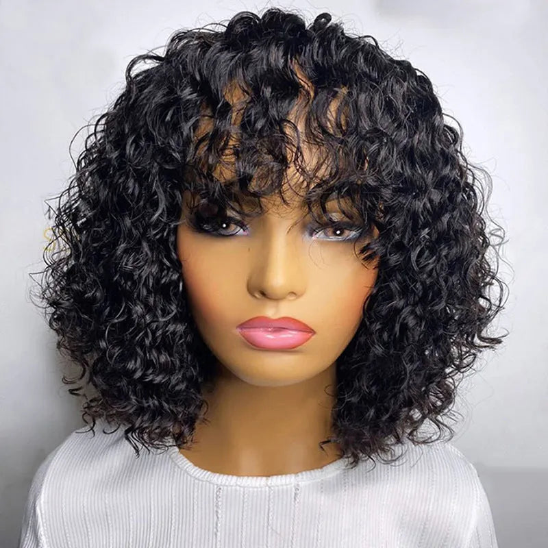 Full machine made water wave BOB wig for ladies in short hair length, 8 to 14 inch options