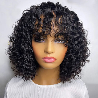 Full machine made water wave BOB wig for ladies in short hair length, 8 to 14 inch options