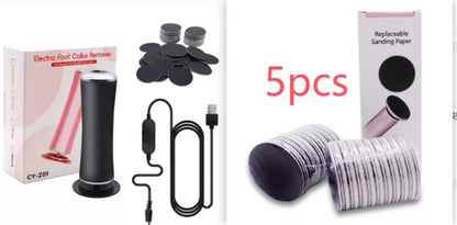 Electric Foot Callus Remover with adjustable speed and 360-degree rotation for effective foot care