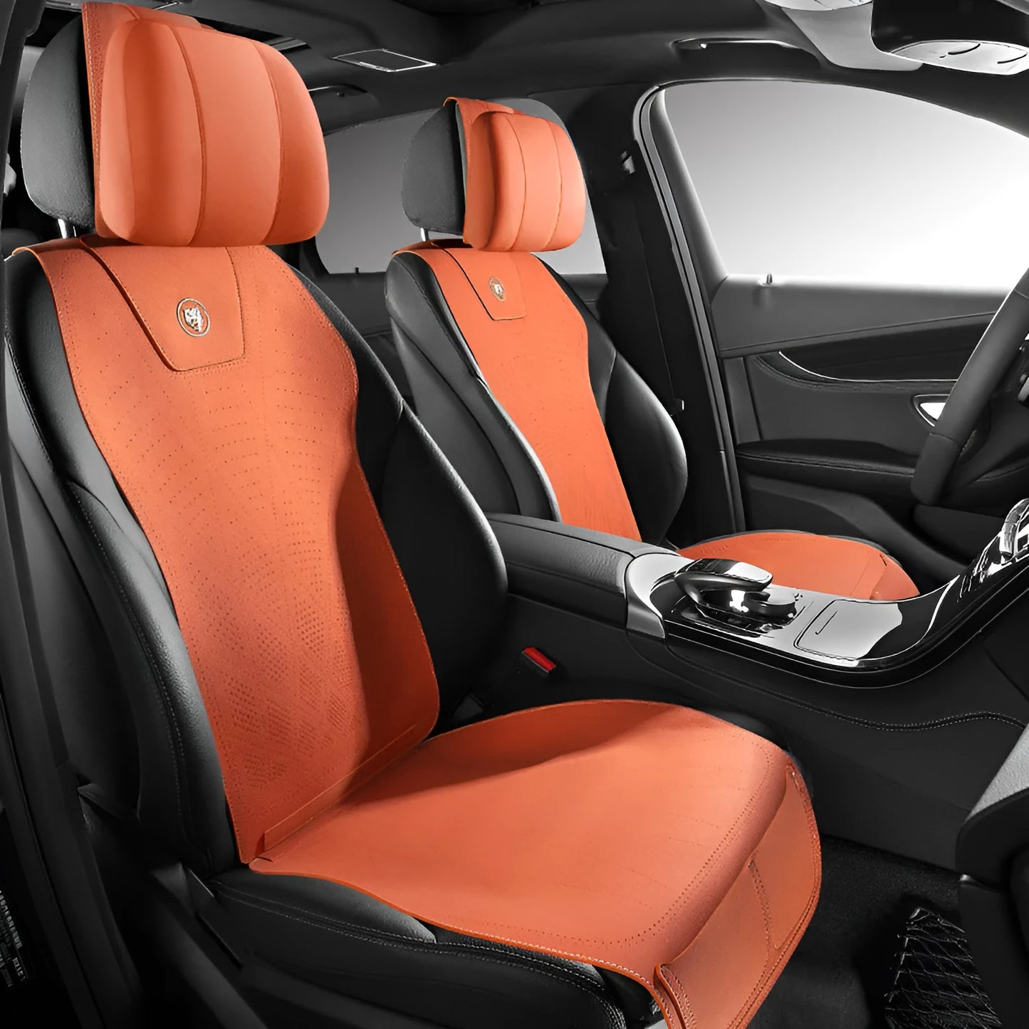 Tailored leather car seat cover with fur material and gradient hole ventilation pattern in multiple colour options