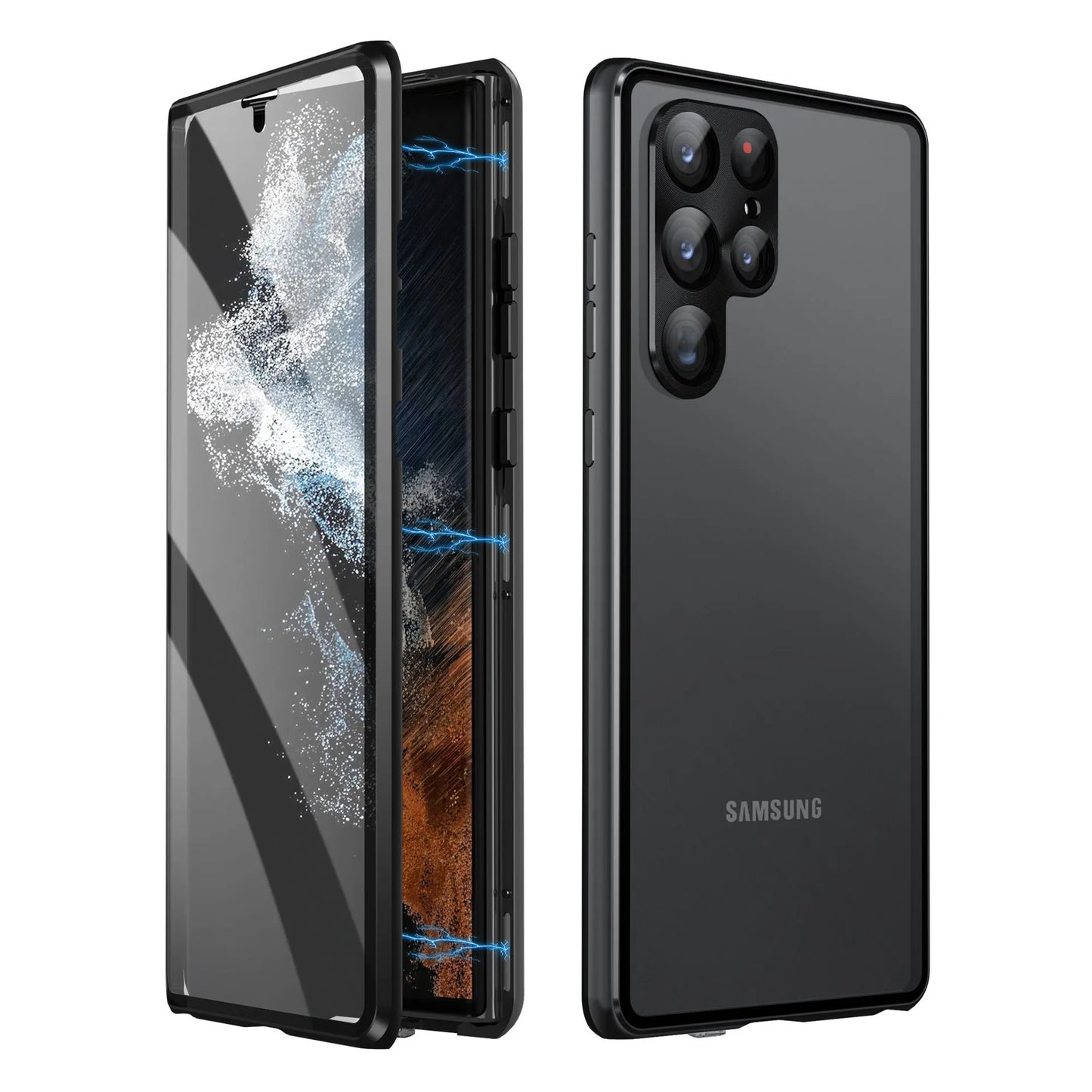 S24Ultra magnetic mirror phone case in multiple colours with peep-proof design and universal magnetic suction