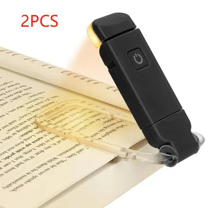 Adjustable LED USB rechargeable book light with flexible holder for nighttime reading