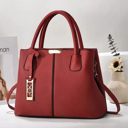 Soft PU leather large capacity shoulder bag in a horizontal square shape with an adjustable strap