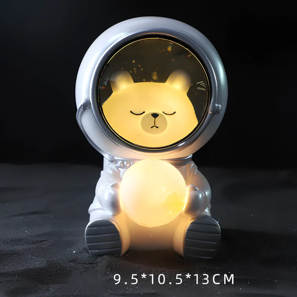Starry sky animal atmosphere night light with resin construction measuring 9.5x10.5x13cm