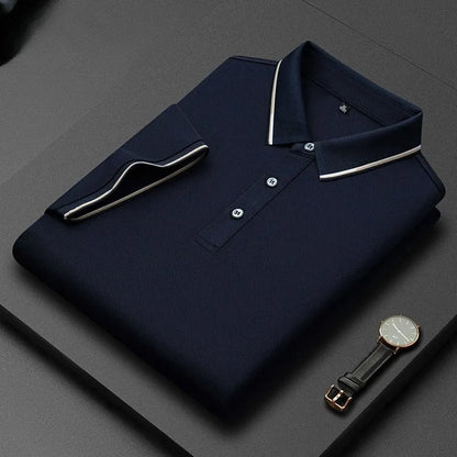 A man's mulberry silk short-sleeved T-shirt in a regular fit, shown in a light colour, highlighting its thin fabric.