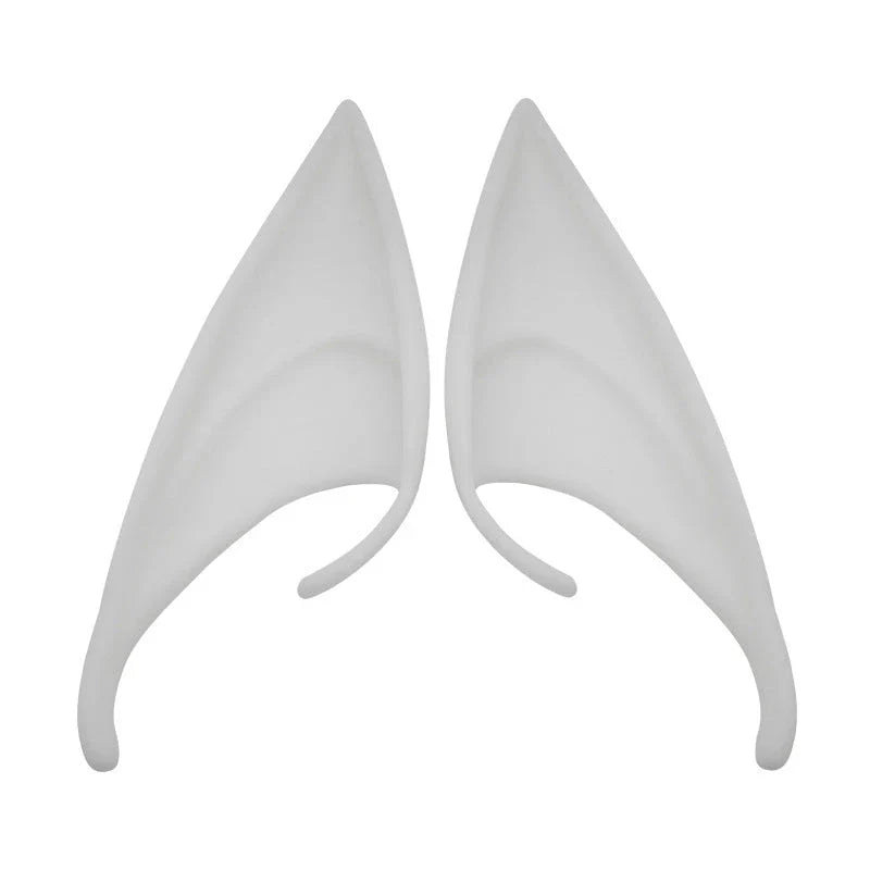 A pair of soft, flexible elf ears in various colors and sizes, perfect for Halloween costume accessories.