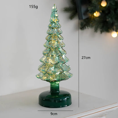 Cloth Christmas decoration models including battery-powered old man and tree for table and window use, 10-20cm height