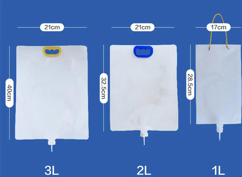 Drip irrigation watering bag for indoor plants, featuring a slow-release water system and compact, sustainable design.