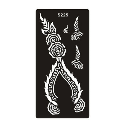 Geometric hollow design temporary tattoo sticker in Southeast Asian style on water transfer paper
