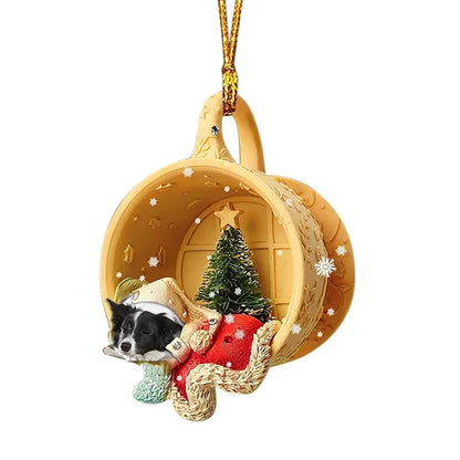 8cm acrylic sausage dog hanging decoration in multiple colours for home display