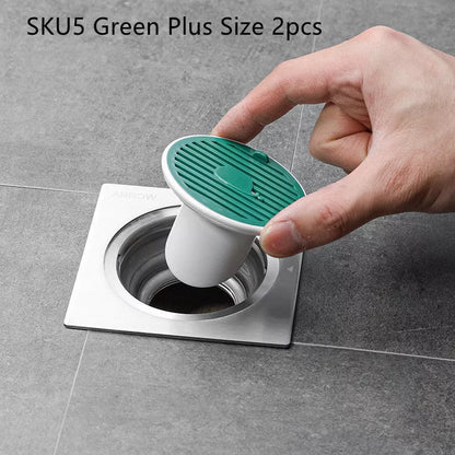 Whale Magnetic Suction Floor Drain Cover in white, orange, or green, blocking sewer odors with a tight seal