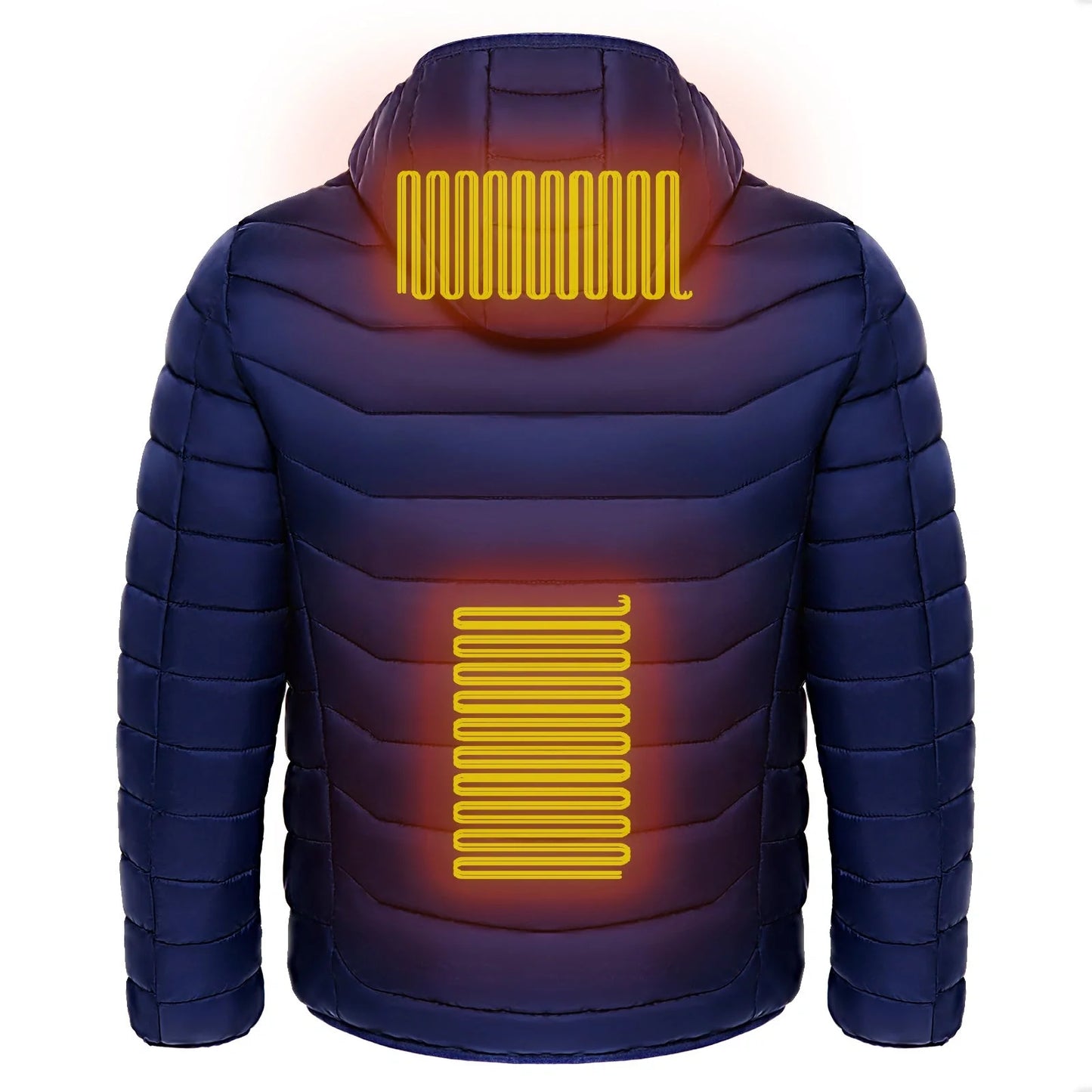 Men's electric heated puffer jacket for winter warmth and style