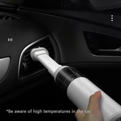 Mini car vacuum cleaner with wireless charging in black and white options