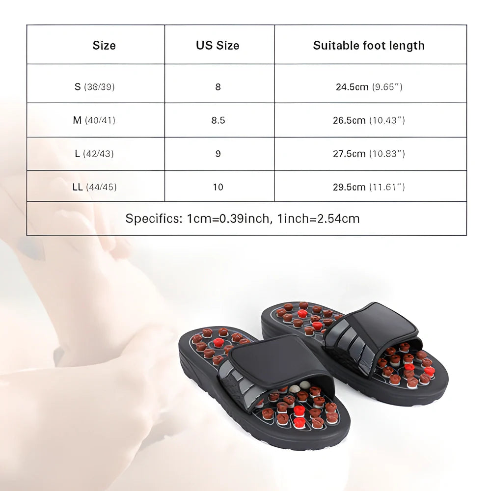 Acupressure Reflexology Massage Slippers with adjustable nodules for targeted foot massage and whole-body benefits