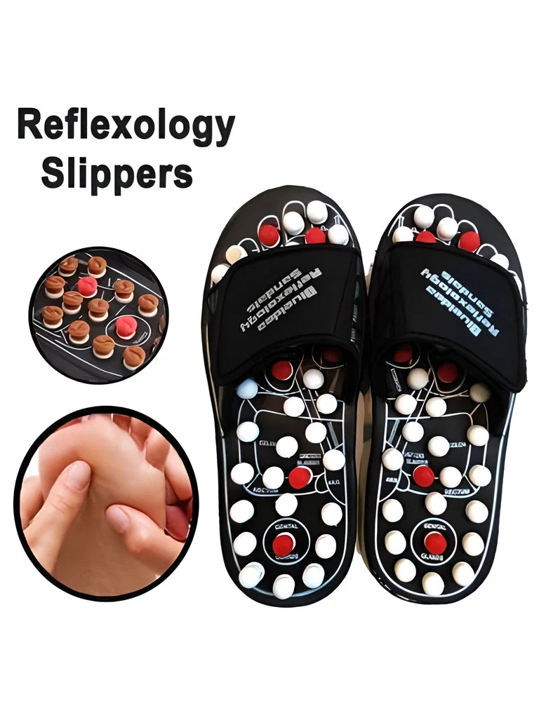 Acupressure Reflexology Massage Slippers with adjustable nodules for targeted foot massage and whole-body benefits