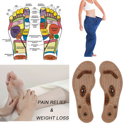 Acupressure Slimming Insoles with magnets and raised nodes for weight loss and foot pain relief