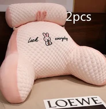 Reading lumbar support cushion in 60x40cm and 70x50cm sizes with embroidery design