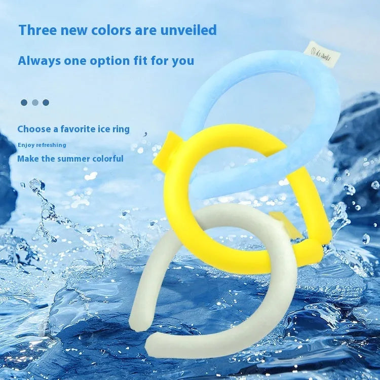PVC cooling neck ice ring for outdoor sports in multiple colours with temperature settings