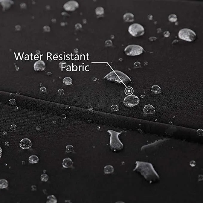 Black men's USB heated waterproof windproof thermal coat with long sleeves and straight hem