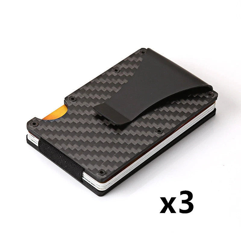 Sleek carbon fiber and aluminum alloy card holder for minimalist wallet enthusiasts