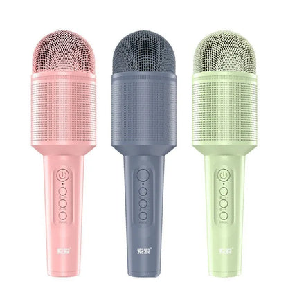 Wireless Bluetooth USB karaoke microphone in pink, blue or green colours