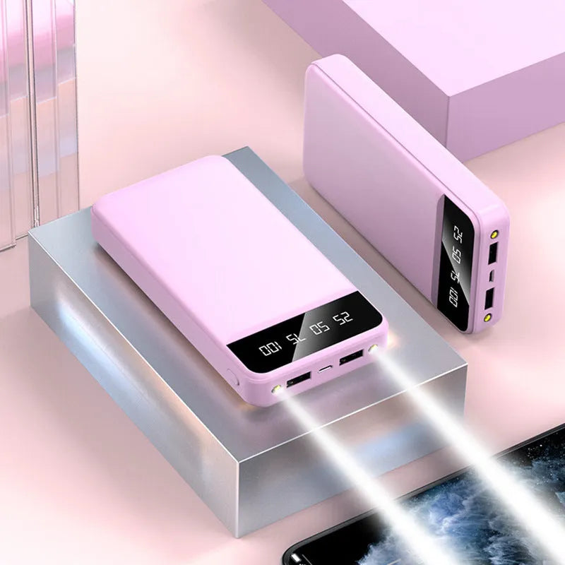 20000 mAh portable power bank in plastic shell with multiple USB ports