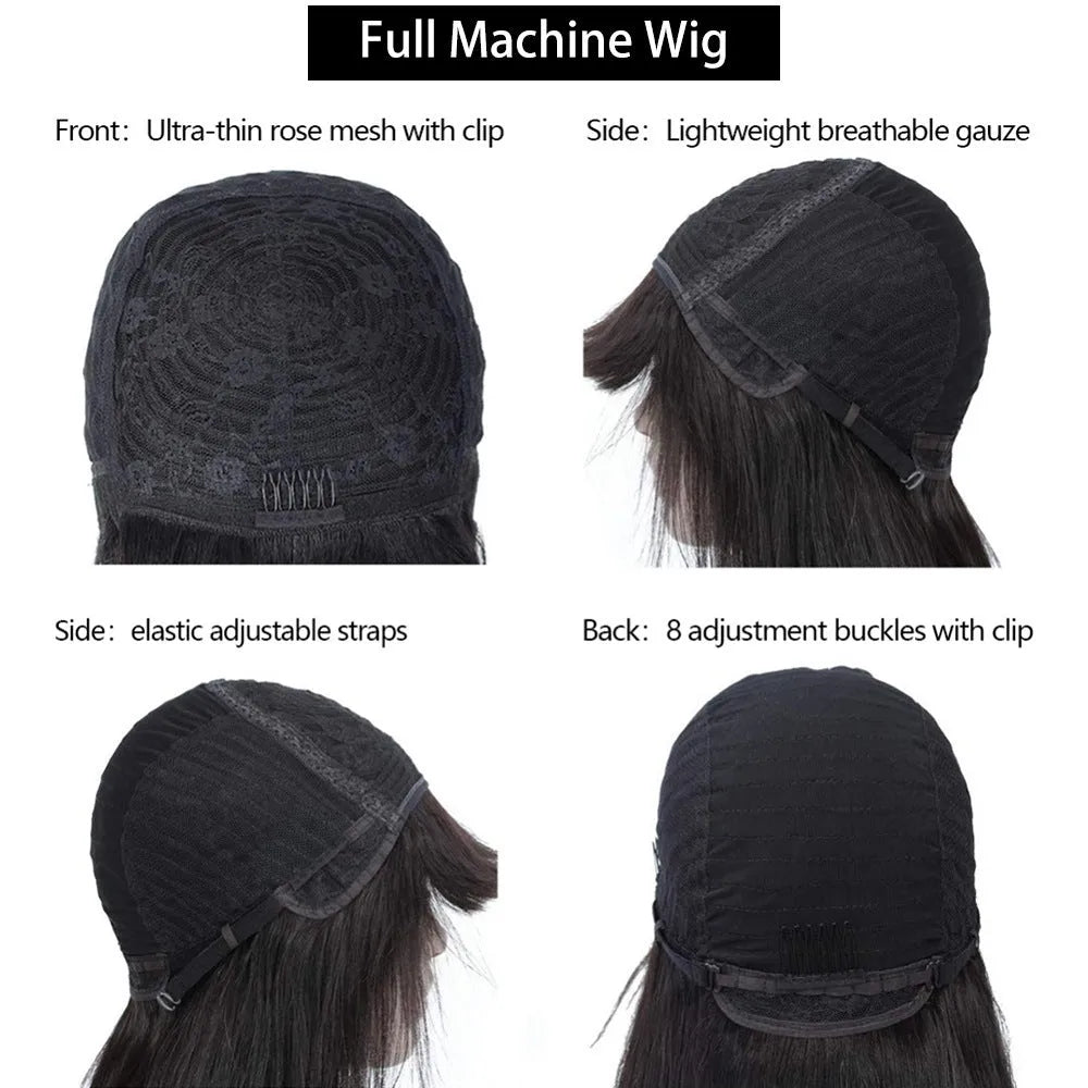 Full machine made water wave BOB wig for ladies in short hair length, 8 to 14 inch options