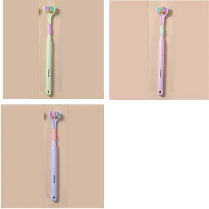 Soft Bristle Tri-Angle Toothbrush with customizable features for deep cleaning and travel convenience