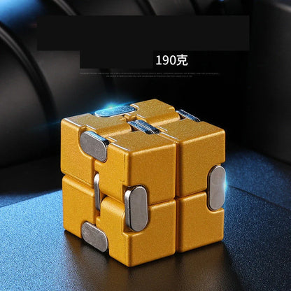 Infinity Cube decompression toy in zinc alloy with 360-degree rotation capability