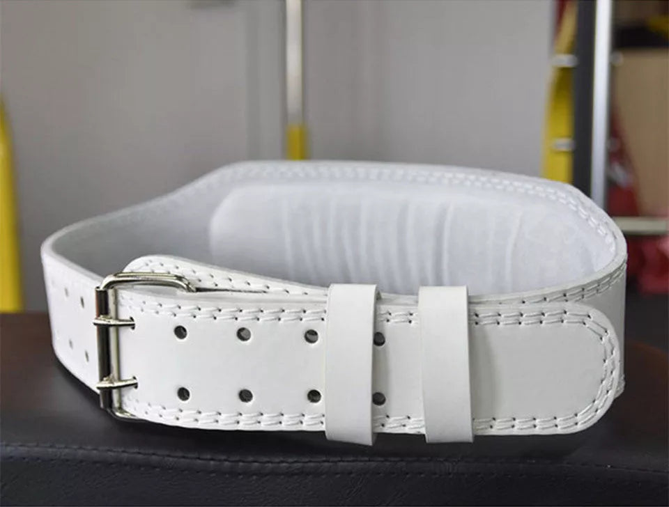 PU fitness belt in brown and black, adjustable sizes S, M, L for men and women