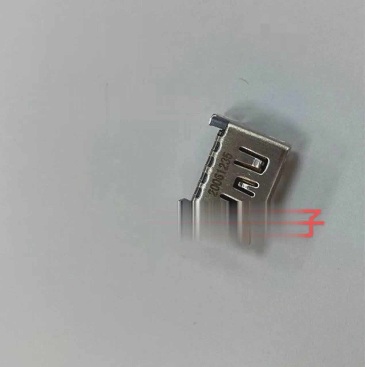 Silver HDMI interface host socket showing 19-pin configuration and nickel-plated brass construction
