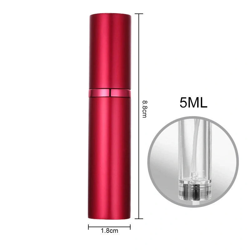 Portable perfume atomizer with compact, travel-friendly design and multiple color options