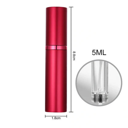 Portable perfume atomizer with compact, travel-friendly design and multiple color options