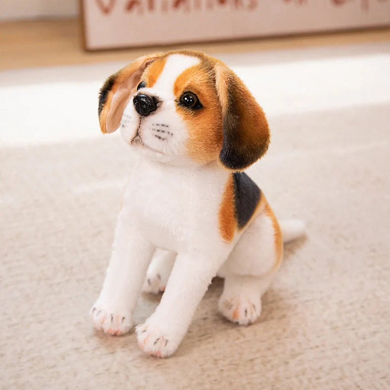 Simulation Husky plush toy in sitting posture measuring 25cm height