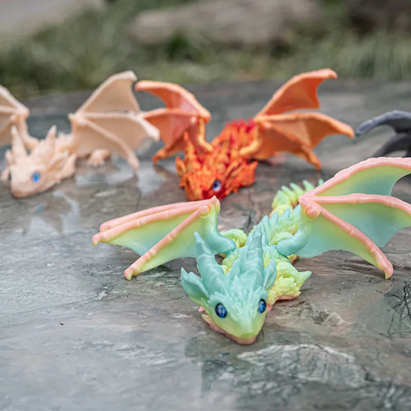 Flying Dragon Wings Decoration Toy for cosplay costumes, parties, and LARP made from durable 3D printed PLA plastic measuring 25cm by 16cm by 3cm in a choice of colours including red gold, white, orange, black red, and glowing rainbow options.