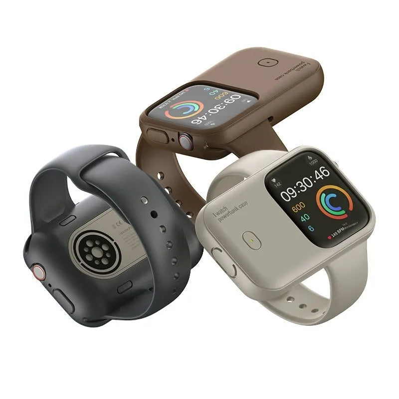 Apple Watch portable wireless charging case power bank with silicone protective sleeve