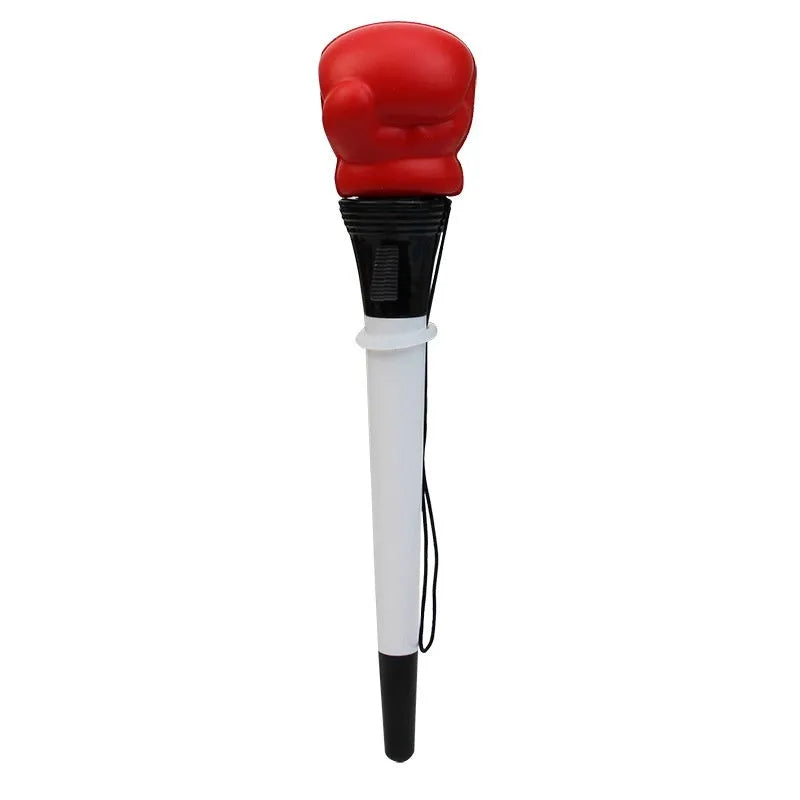 Creative Pressure Relief Boxing Press Pen with plug-in sleeve and 0.7mm bullet tip, set of four black ink pens