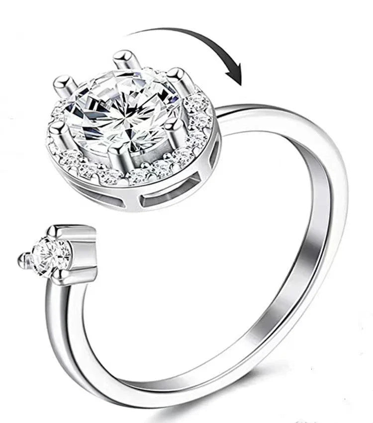 Stylish Fidget Spinner Ring with Adjustable Design, Crafted from Premium Materials for Stress Relief and Fashion