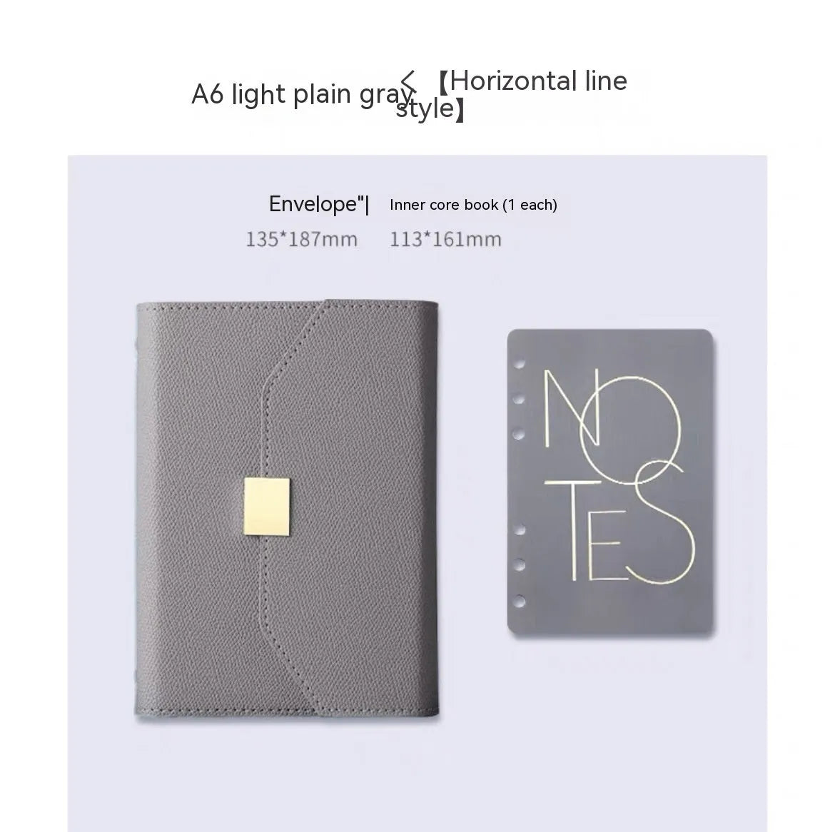 Loose leaf notebook with PU cover in brown, blue, green or gray, A5 or A6 size, 100 sheets of 80gsm wood-free paper.