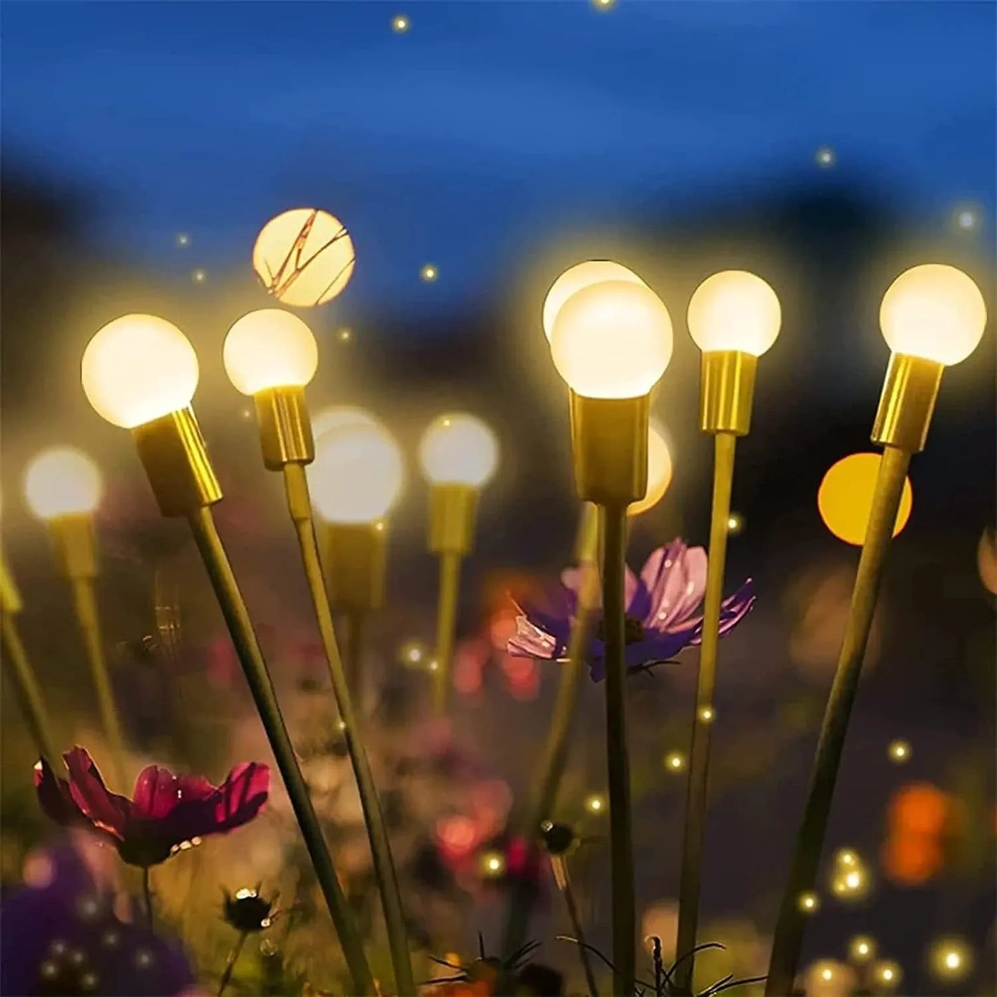 Solar-powered ground plug lawn light with automatic dusk-to-dawn operation and multiple head configurations