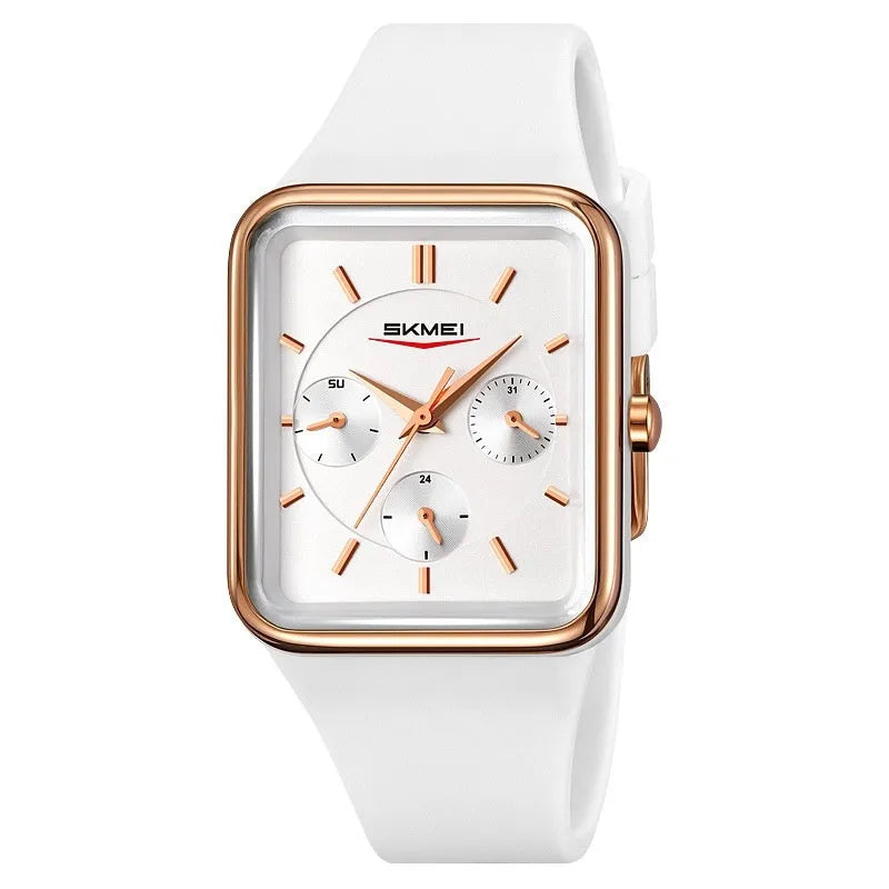 Square silicone digital waterproof watch for girls in multiple colour combinations
