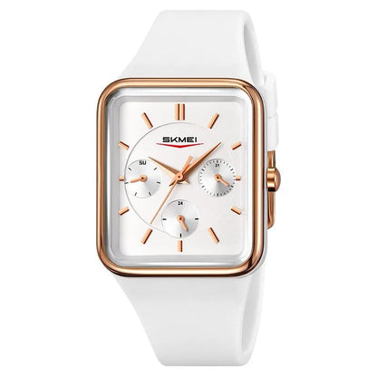 Square silicone digital waterproof watch for girls in multiple colour combinations