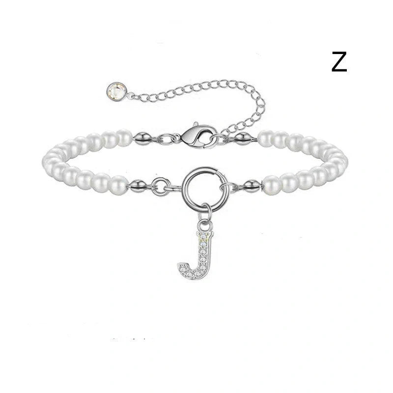 2024 fashion initial pearl bracelet for women with toggle clasp
