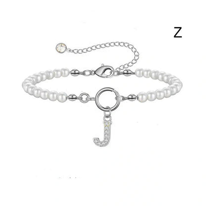 2024 fashion initial pearl bracelet for women with toggle clasp