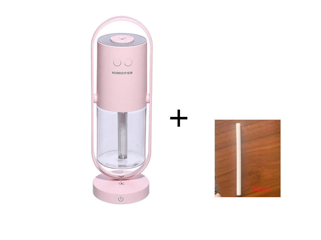 Compact desktop humidifier with starry projection feature, designed to improve air moisture and create a relaxing ambiance.