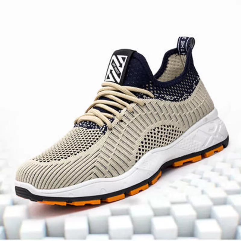 Korean Style Sports Casual Shoes in black, grey, and khaki with breathable mesh design
