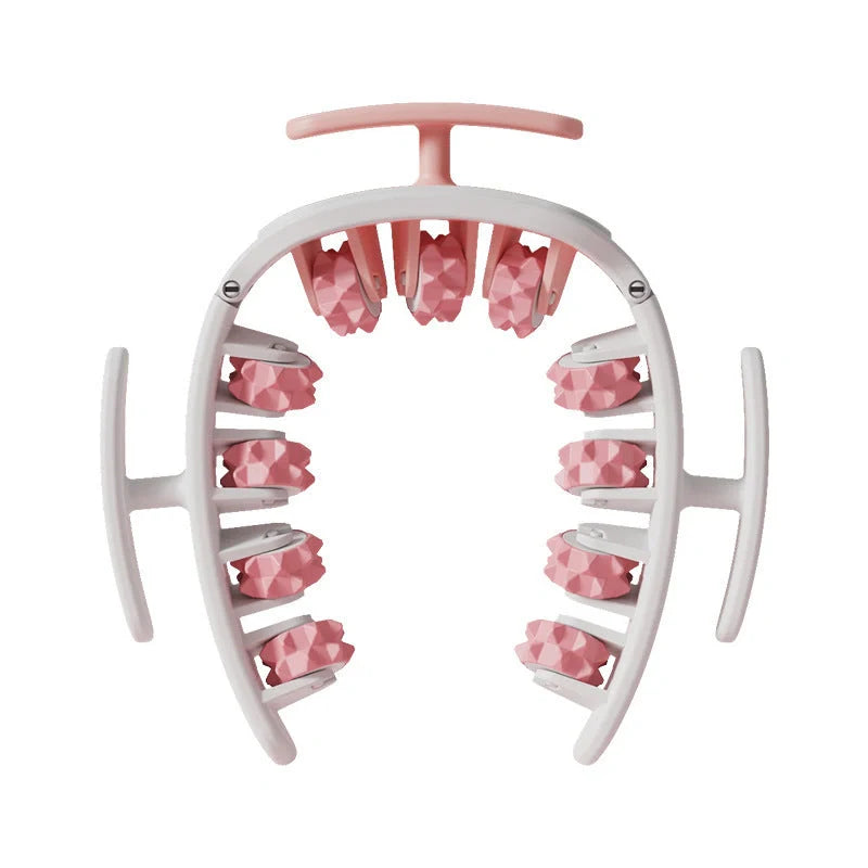 Detachable 11-wheel manual massager in white pink, white green, or green for full body muscle relief