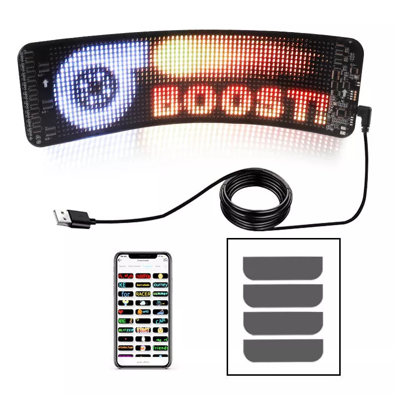 Programmable Car LED Sign with customizable full-color display and smart APP control