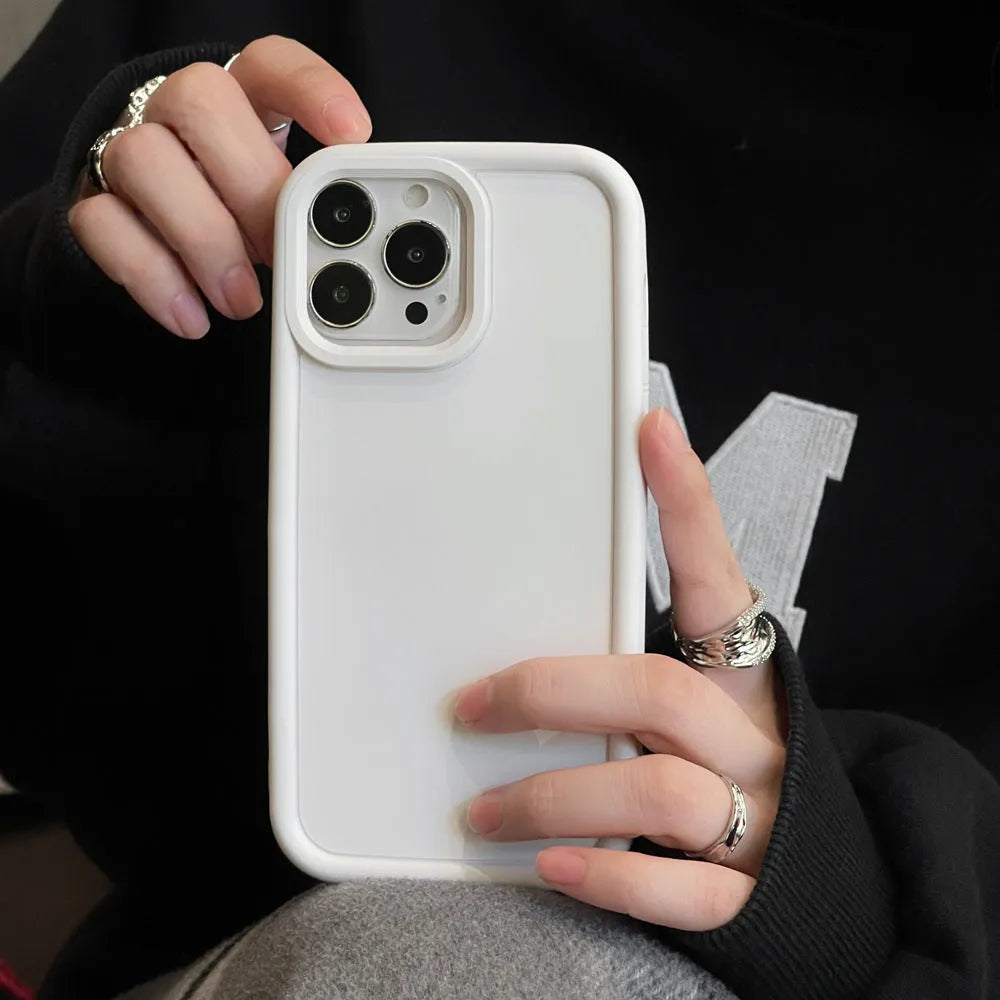 Frosted skin feeling solid colour silicone iPhone case on a phone