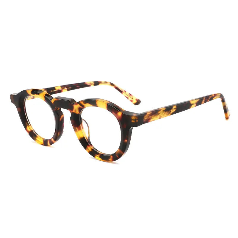 Hip-hop fashion glasses with a black plate frame, thick light-colour stitching, and a full rim box style.